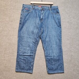 Chaps denim jeans Mens Classic Fit Vintage Dark Stonewash Zip Fly Size 42x30